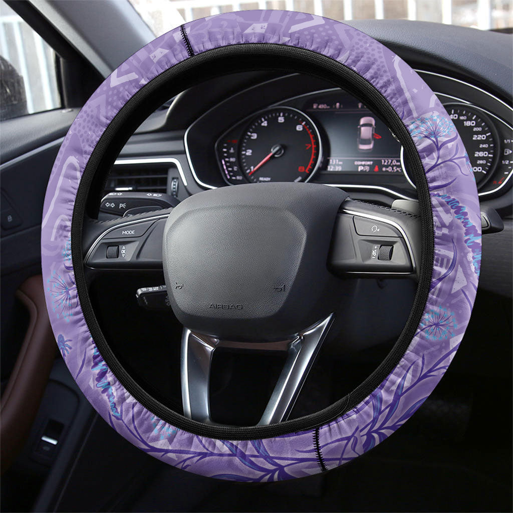 Lupus Awareness Afro Girl - Proud Survivor Steering Wheel Cover Ankara Pattern