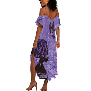 Lupus Awareness Afro Girl - Proud Survivor Summer Maxi Dress Ankara Pattern