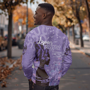 Lupus Awareness Afro Girl - Proud Survivor Sweatshirt Ankara Pattern