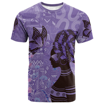 Lupus Awareness Afro Girl - Proud Survivor T shirt Ankara Pattern