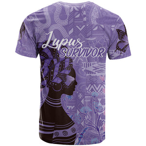 Lupus Awareness Afro Girl - Proud Survivor T shirt Ankara Pattern