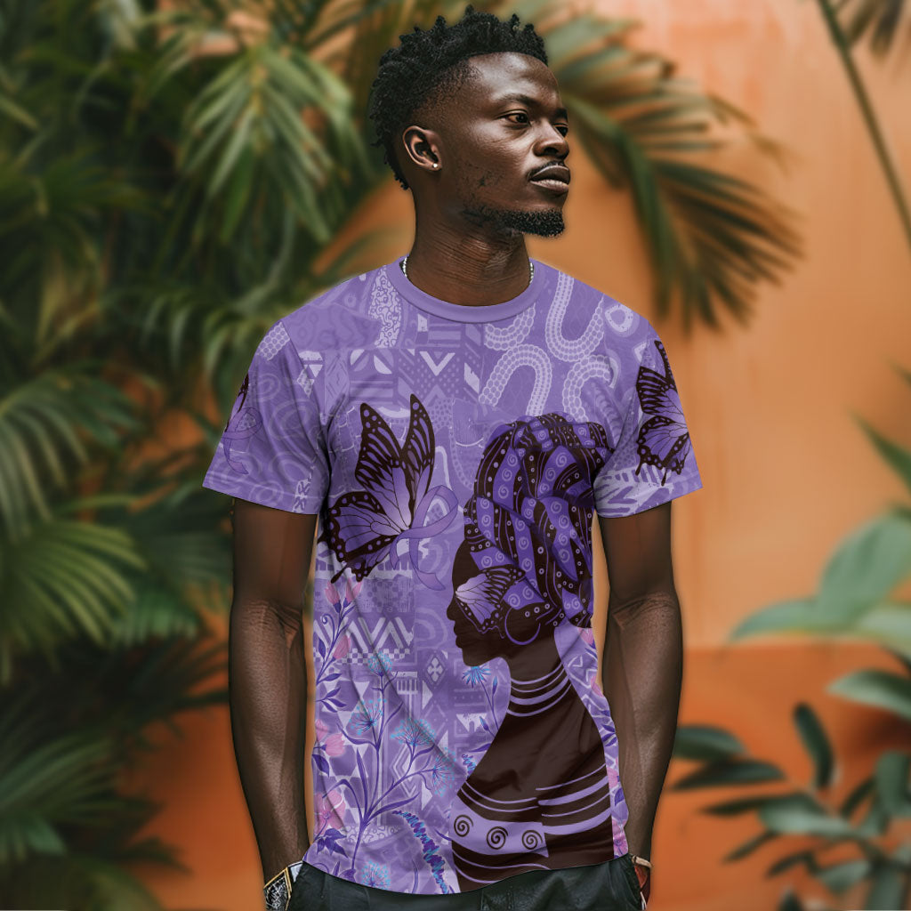 Lupus Awareness Afro Girl - Proud Survivor T shirt Ankara Pattern