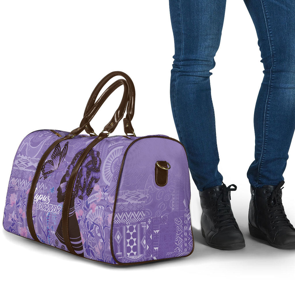 Lupus Awareness Afro Girl - Proud Survivor Travel Bag Ankara Pattern