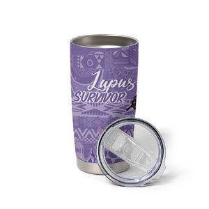 Lupus Awareness Afro Girl - Proud Survivor Tumbler Cup Ankara Pattern