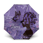 Lupus Awareness Afro Girl - Proud Survivor Umbrella Ankara Pattern