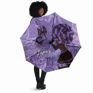 Lupus Awareness Afro Girl - Proud Survivor Umbrella Ankara Pattern