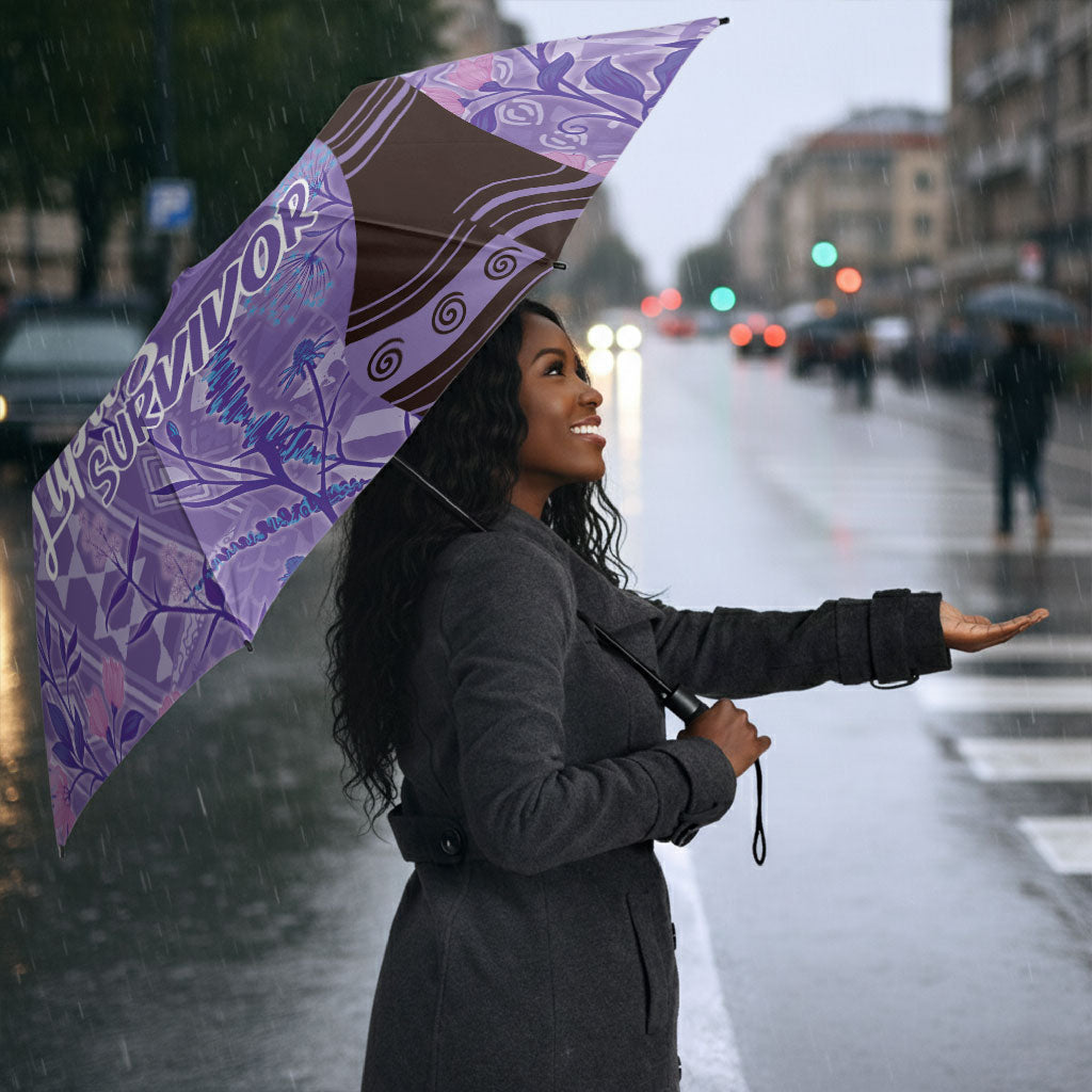 Lupus Awareness Afro Girl - Proud Survivor Umbrella Ankara Pattern