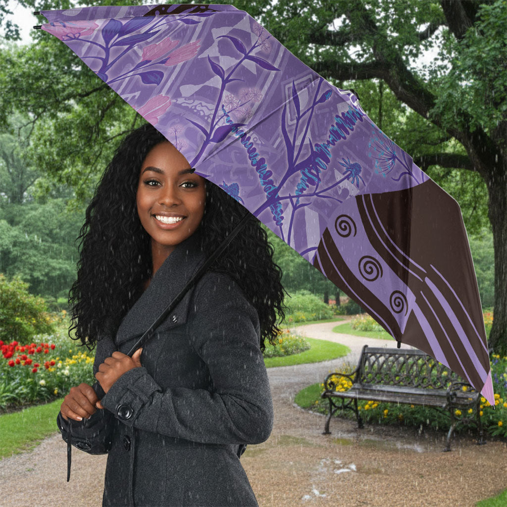 Lupus Awareness Afro Girl - Proud Survivor Umbrella Ankara Pattern