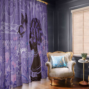 Lupus Awareness Afro Girl - Proud Survivor Window Curtain Ankara Pattern