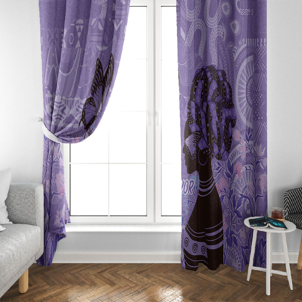 Lupus Awareness Afro Girl - Proud Survivor Window Curtain Ankara Pattern