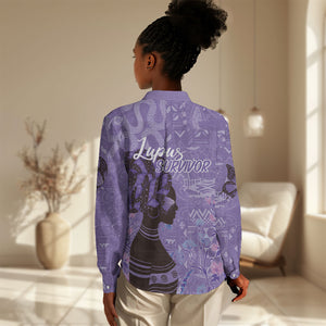 Lupus Awareness Afro Girl - Proud Survivor Women Casual Shirt Ankara Pattern