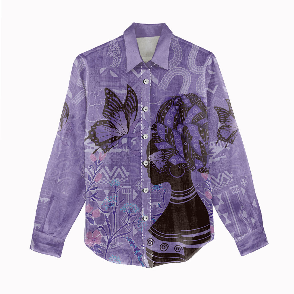 Lupus Awareness Afro Girl - Proud Survivor Women Casual Shirt Ankara Pattern