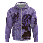 Lupus Awareness Afro Girl - Proud Survivor Zip Hoodie Ankara Pattern