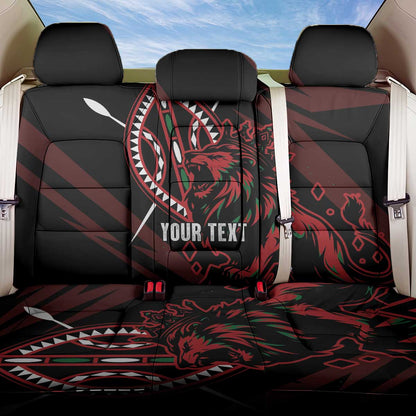 Kenya Personalized Lion Back Car Seat Cover Stylized Maasai Shield - African Pride