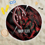 Kenya Personalized Lion Beach Blanket Stylized Maasai Shield - African Pride
