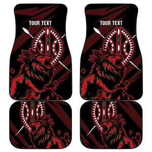 Kenya Personalized Lion Car Mats Stylized Maasai Shield - African Pride