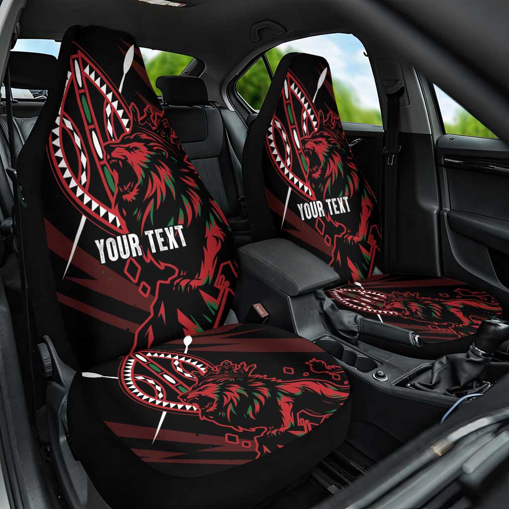 Kenya Personalized Lion Car Seat Cover Stylized Maasai Shield - African Pride
