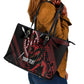 Kenya Personalized Lion Leather Tote Bag Stylized Maasai Shield - African Pride