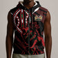 Kenya Personalized Lion Sleeveless Zip Hoodie Stylized Maasai Shield - African Pride