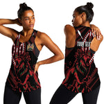 Kenya Personalized Lion Women Racerback Tank Stylized Maasai Shield - African Pride