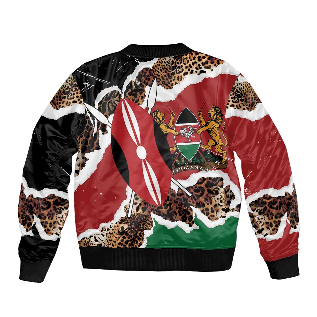 Kenya Bomber Jacket Mix Animal Skin Pattern Grunge Style - African Pride