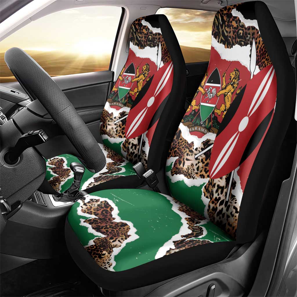 Kenya Car Seat Cover Mix Animal Skin Pattern Grunge Style - African Pride