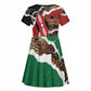 Kenya Kid Short Sleeve Dress Mix Animal Skin Pattern Grunge Style - African Pride