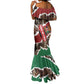 Kenya Mermaid Dress Mix Animal Skin Pattern Grunge Style - African Pride