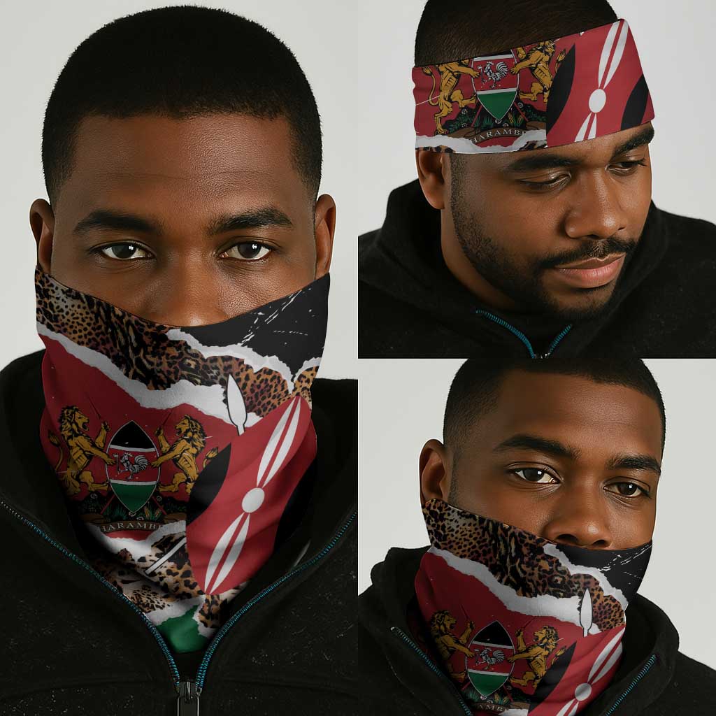 Kenya Neck Gaiter Mix Animal Skin Pattern Grunge Style LT7