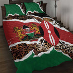 Kenya Quilt Bed Set Mix Animal Skin Pattern Grunge Style - African Pride