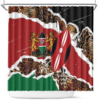 Kenya Shower Curtain Mix Animal Skin Pattern Grunge Style - African Pride