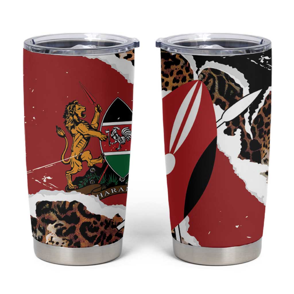 Kenya Tumbler Cup Mix Animal Skin Pattern Grunge Style - African Pride