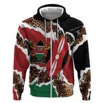 Kenya Zip Hoodie Mix Animal Skin Pattern Grunge Style - African Pride