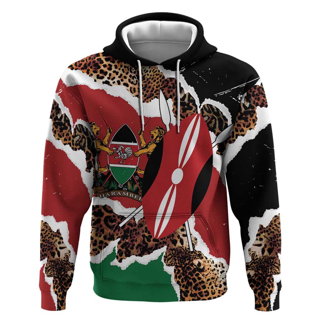 Kenya Zip Hoodie Mix Animal Skin Pattern Grunge Style - African Pride