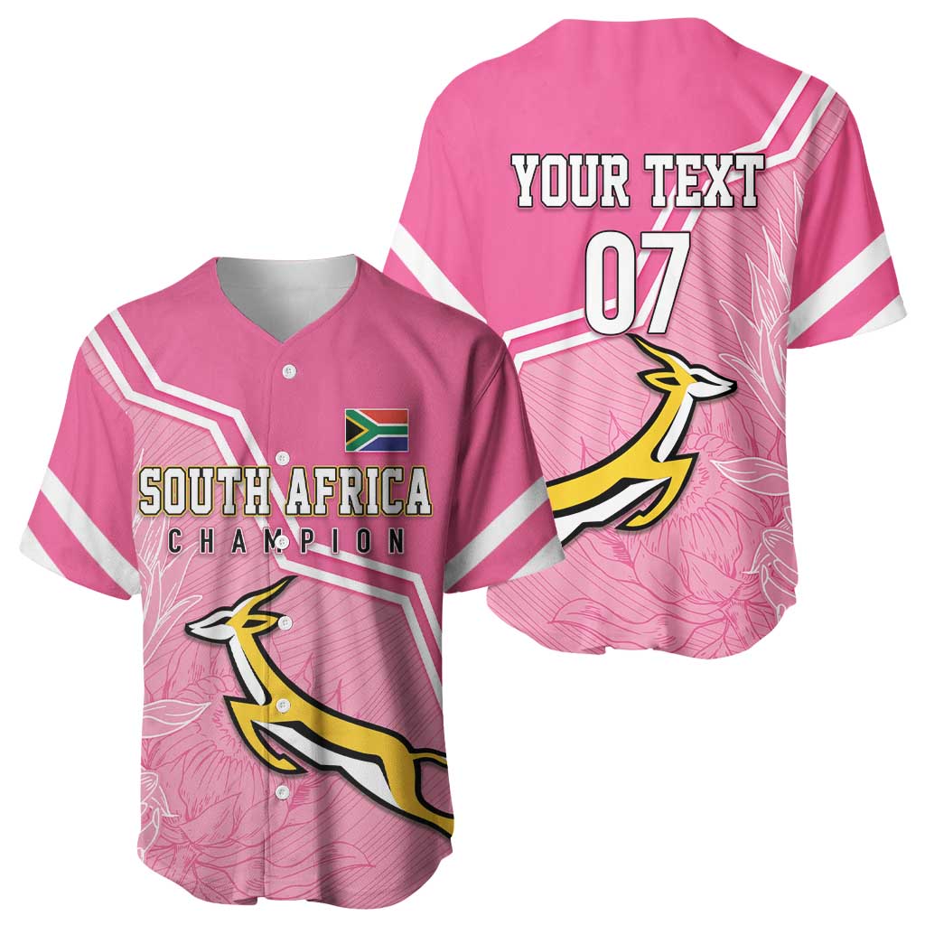 Personalized South Africa WC2026 Baseball Jersey Springboks Special Pink