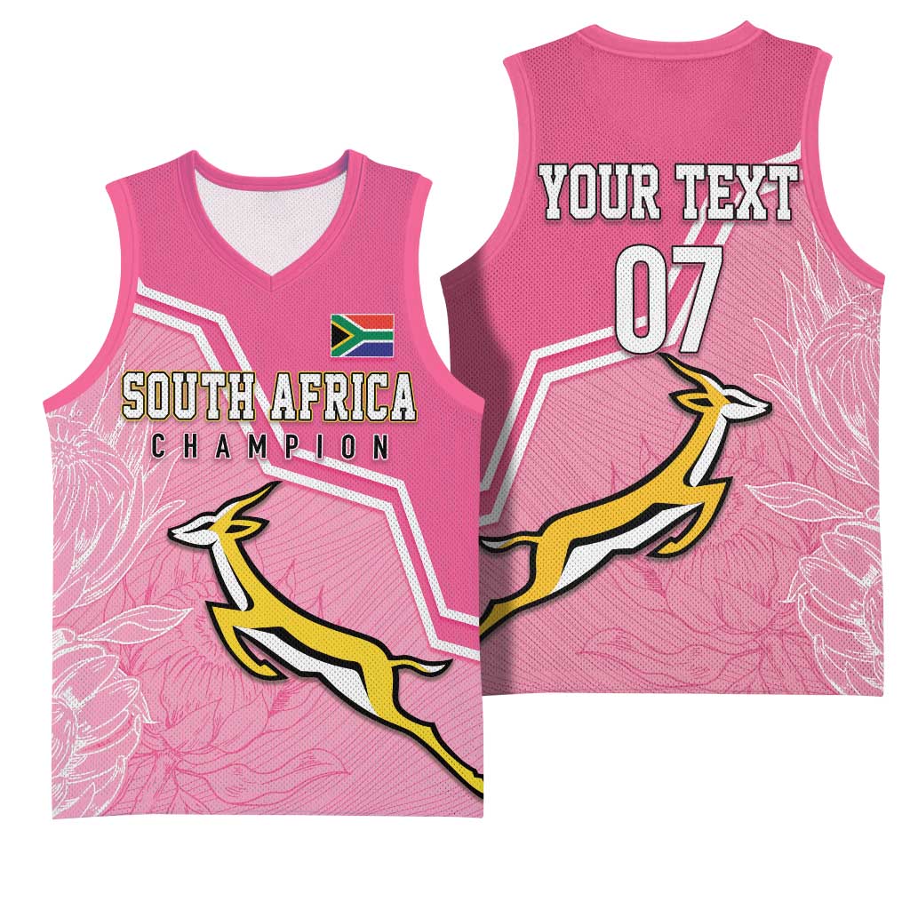 Personalized South Africa WC2026 Basketball Jersey Springboks Special Pink