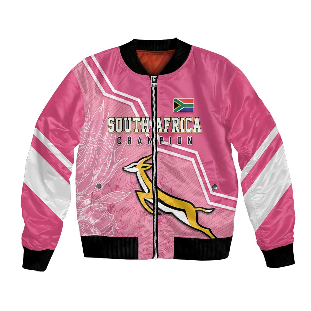 Personalized South Africa WC2026 Bomber Jacket Springboks Special Pink