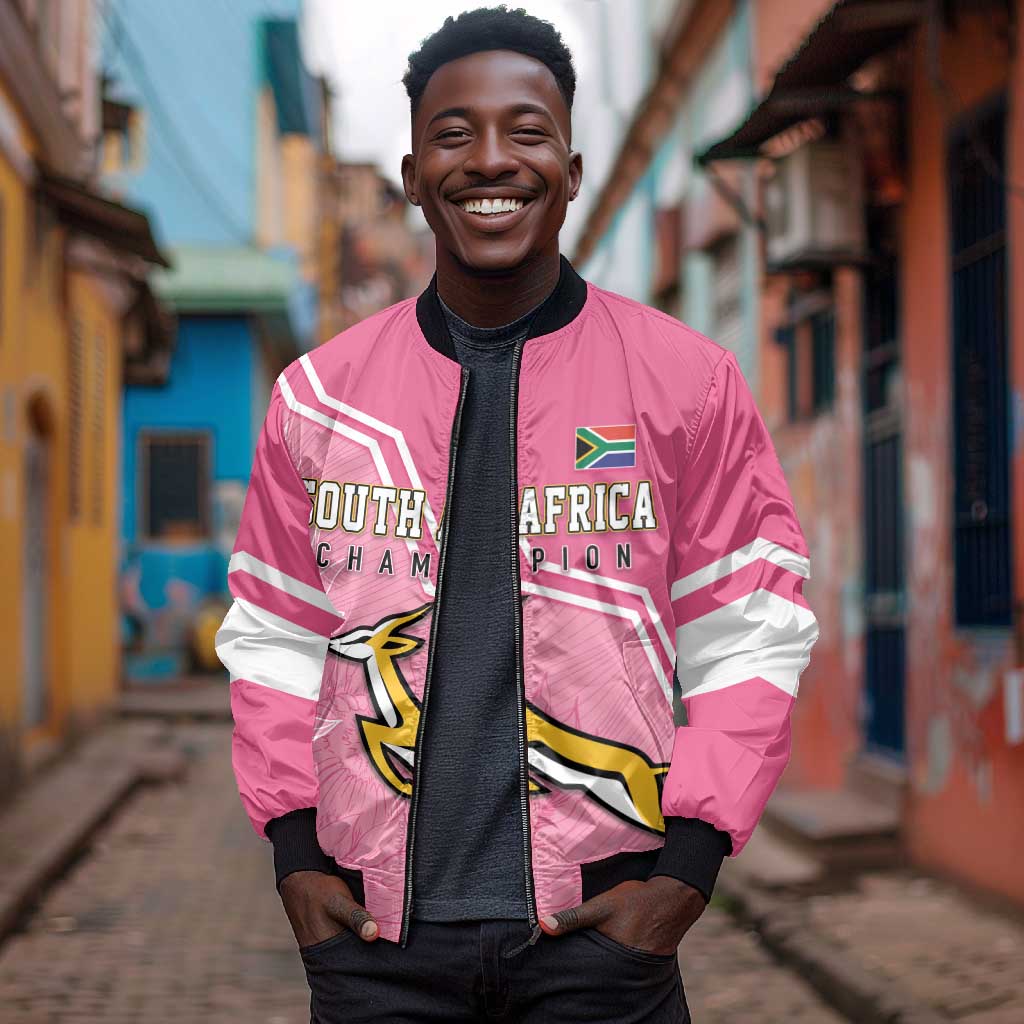 Personalized South Africa WC2026 Bomber Jacket Springboks Special Pink