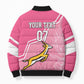 Personalized South Africa WC2026 Bomber Puffer Jacket Springboks Special Pink