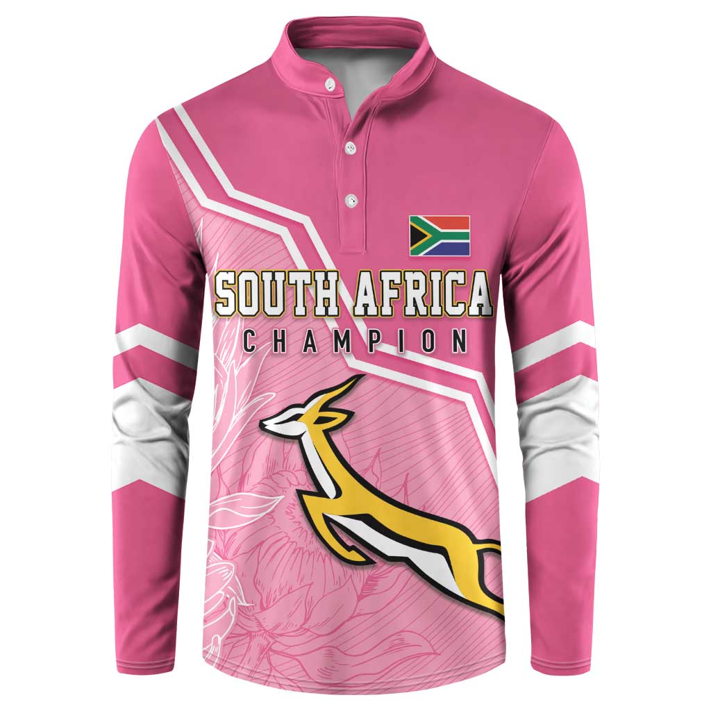 Personalized South Africa WC2026 Button Sweatshirt Springboks Special Pink