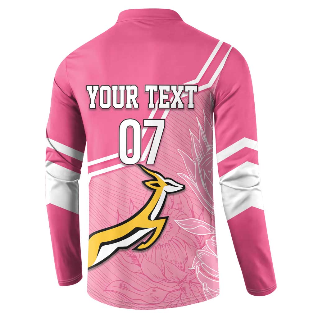 Personalized South Africa WC2026 Button Sweatshirt Springboks Special Pink