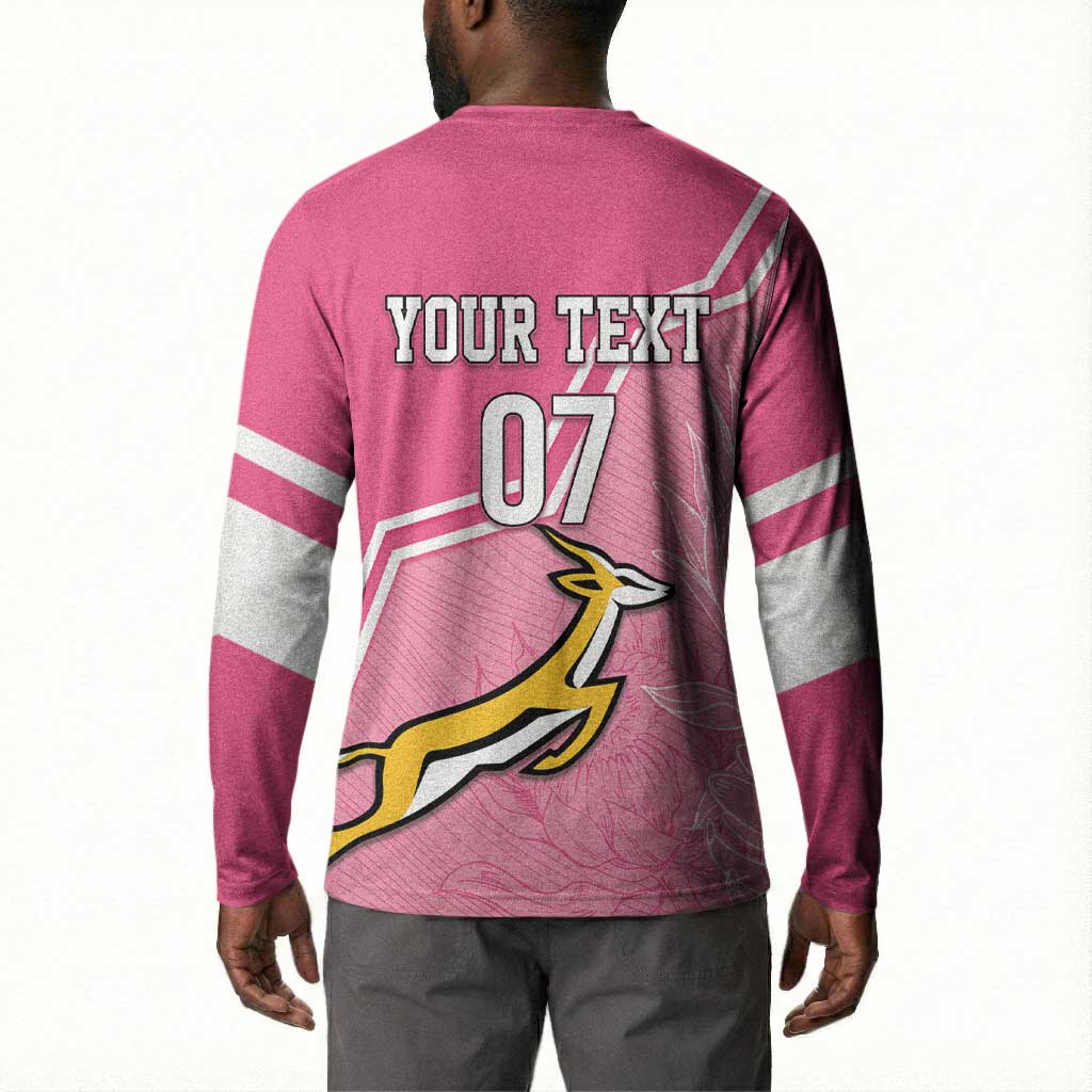 Personalized South Africa WC2026 Button Sweatshirt Springboks Special Pink