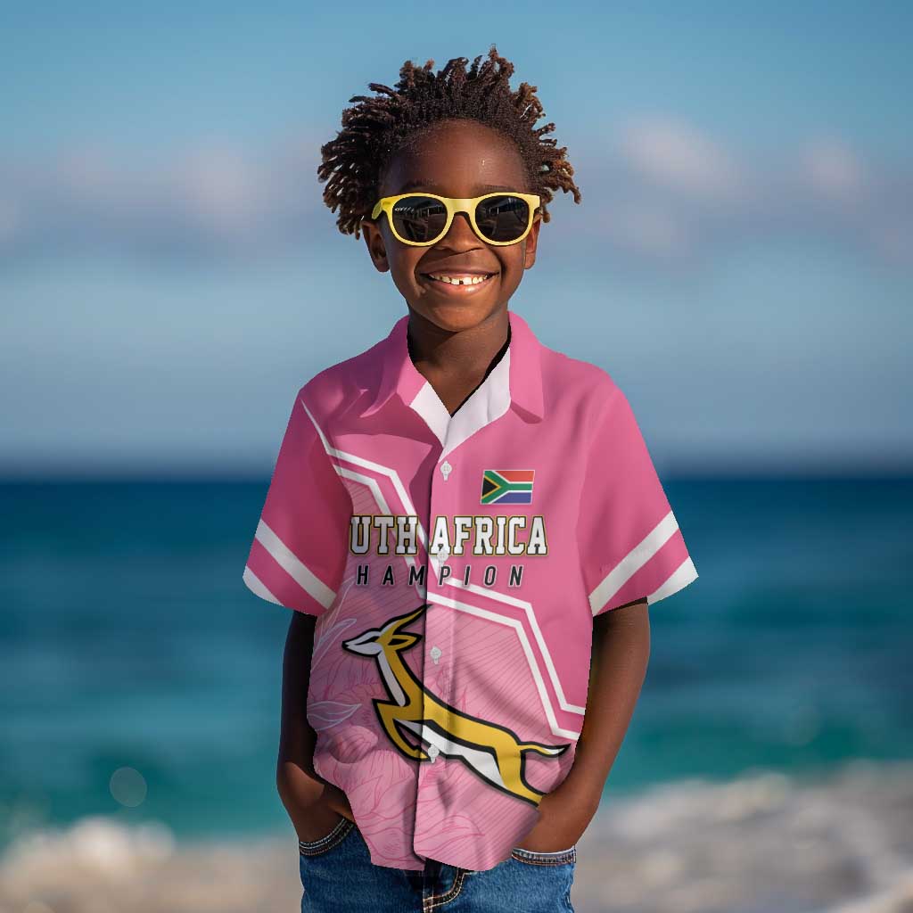 Personalized South Africa WC2026 Kid Hawaiian Shirt Springboks Special Pink