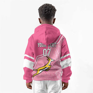 Personalized South Africa WC2026 Kid Hoodie Springboks Special Pink