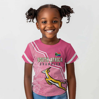Personalized South Africa WC2026 Kid T shirt Springboks Special Pink