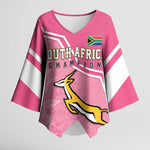 Personalized South Africa WC2026 Kimono Sleeve Blouse Springboks Special Pink