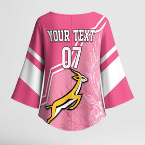 Personalized South Africa WC2026 Kimono Sleeve Blouse Springboks Special Pink