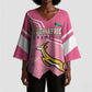 Personalized South Africa WC2026 Kimono Sleeve Blouse Springboks Special Pink