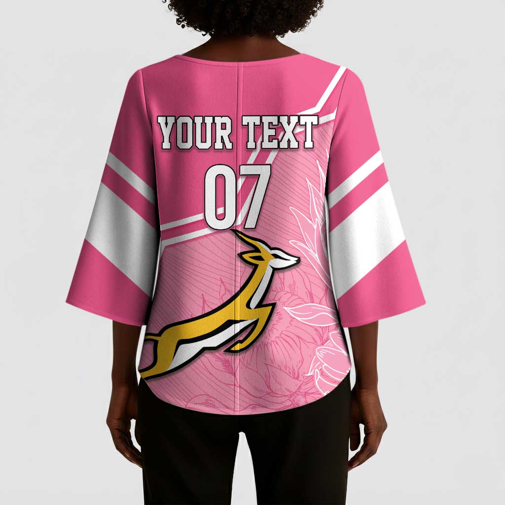 Personalized South Africa WC2026 Kimono Sleeve Blouse Springboks Special Pink