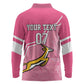 Personalized South Africa WC2026 Long Sleeve Polo Shirt Springboks Special Pink